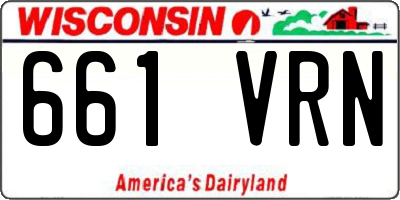WI license plate 661VRN