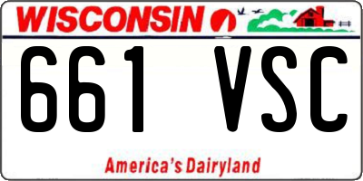 WI license plate 661VSC