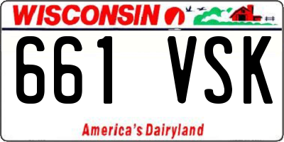 WI license plate 661VSK