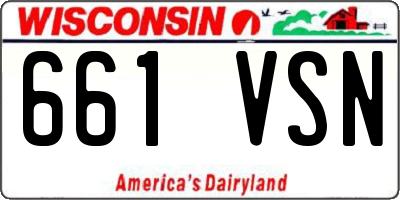 WI license plate 661VSN
