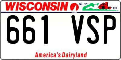 WI license plate 661VSP