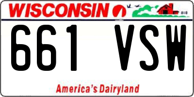 WI license plate 661VSW