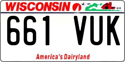 WI license plate 661VUK