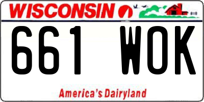 WI license plate 661WOK