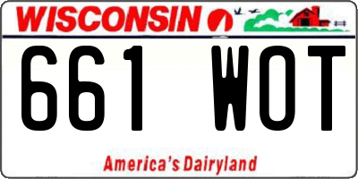 WI license plate 661WOT