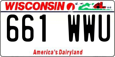 WI license plate 661WWU