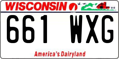 WI license plate 661WXG