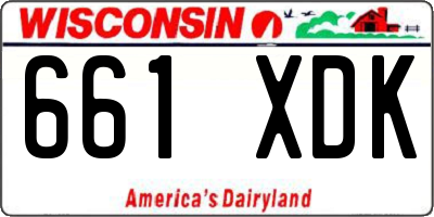 WI license plate 661XDK
