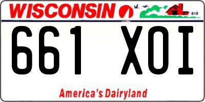 WI license plate 661XOI
