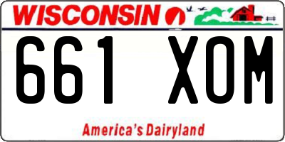 WI license plate 661XOM