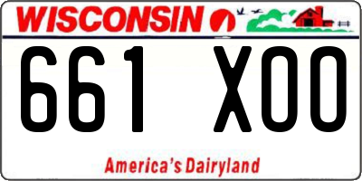 WI license plate 661XOO