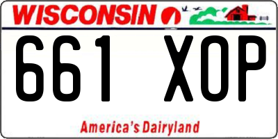 WI license plate 661XOP