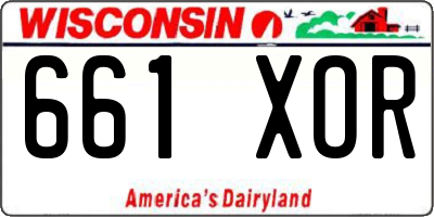 WI license plate 661XOR
