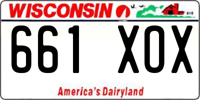 WI license plate 661XOX