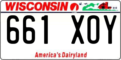 WI license plate 661XOY