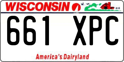 WI license plate 661XPC