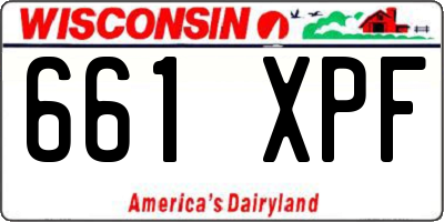 WI license plate 661XPF