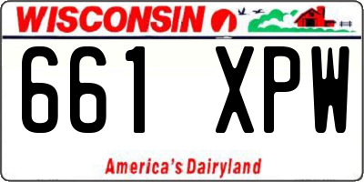 WI license plate 661XPW