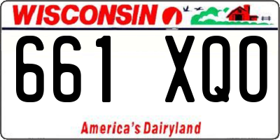 WI license plate 661XQO
