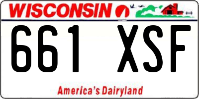 WI license plate 661XSF