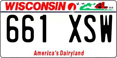 WI license plate 661XSW