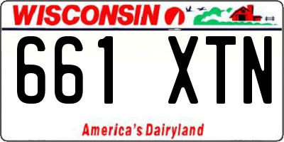 WI license plate 661XTN