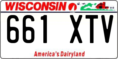 WI license plate 661XTV