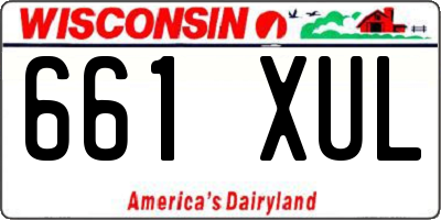 WI license plate 661XUL