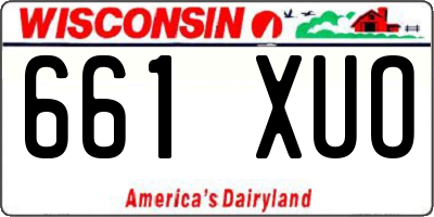 WI license plate 661XUO