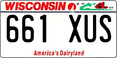 WI license plate 661XUS