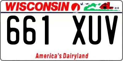 WI license plate 661XUV