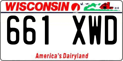 WI license plate 661XWD