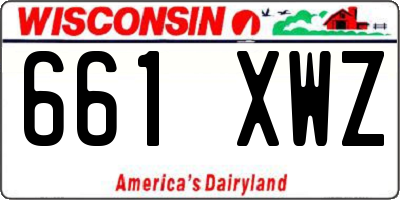WI license plate 661XWZ