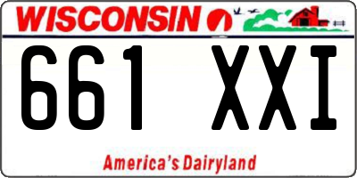 WI license plate 661XXI