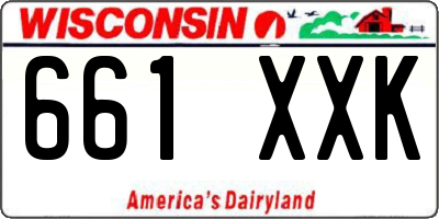 WI license plate 661XXK