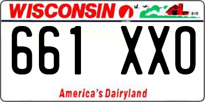 WI license plate 661XXO