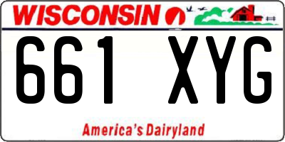 WI license plate 661XYG