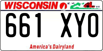 WI license plate 661XYO