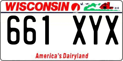 WI license plate 661XYX