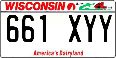 WI license plate 661XYY