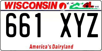 WI license plate 661XYZ