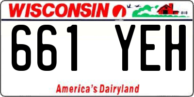 WI license plate 661YEH