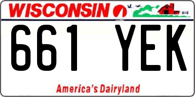 WI license plate 661YEK