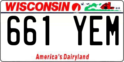 WI license plate 661YEM