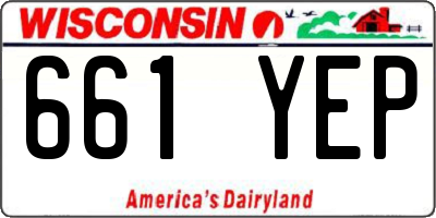 WI license plate 661YEP