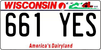 WI license plate 661YES