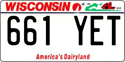 WI license plate 661YET