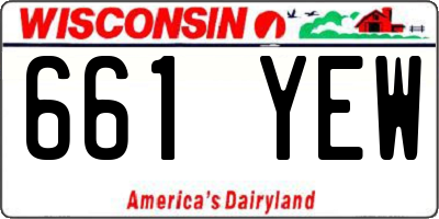 WI license plate 661YEW