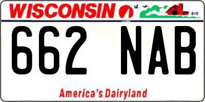 WI license plate 662NAB