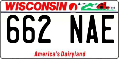 WI license plate 662NAE